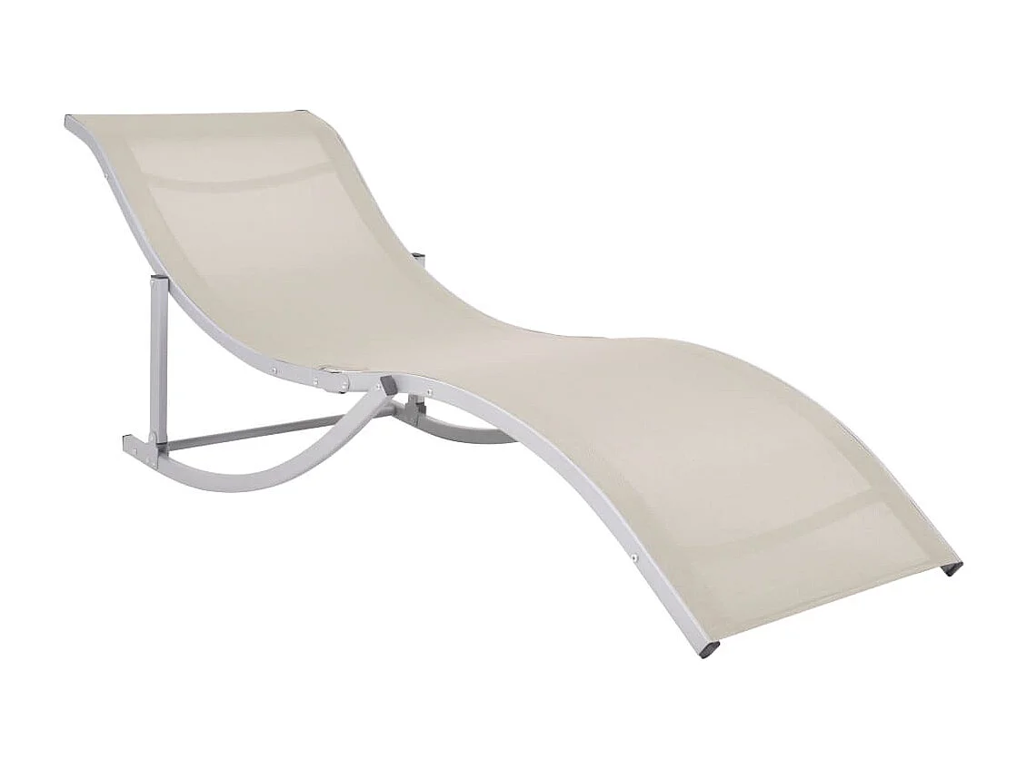 Chaises longues pliables lot de 2 Crème Textilène
