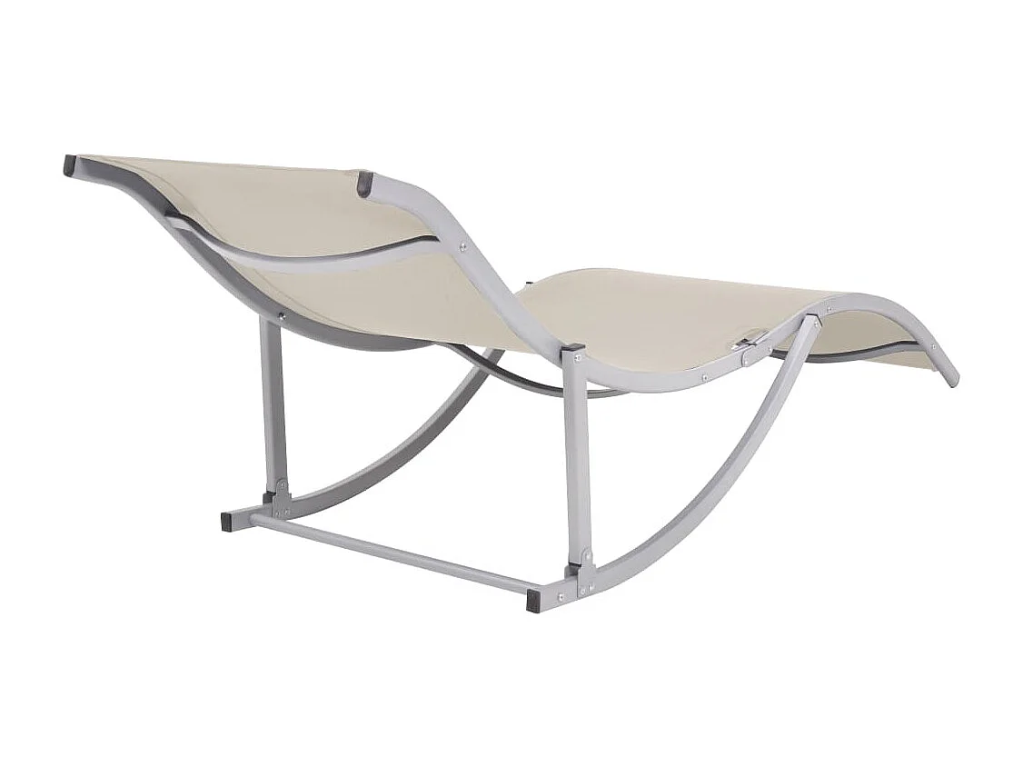 Chaises longues pliables lot de 2 Crème Textilène