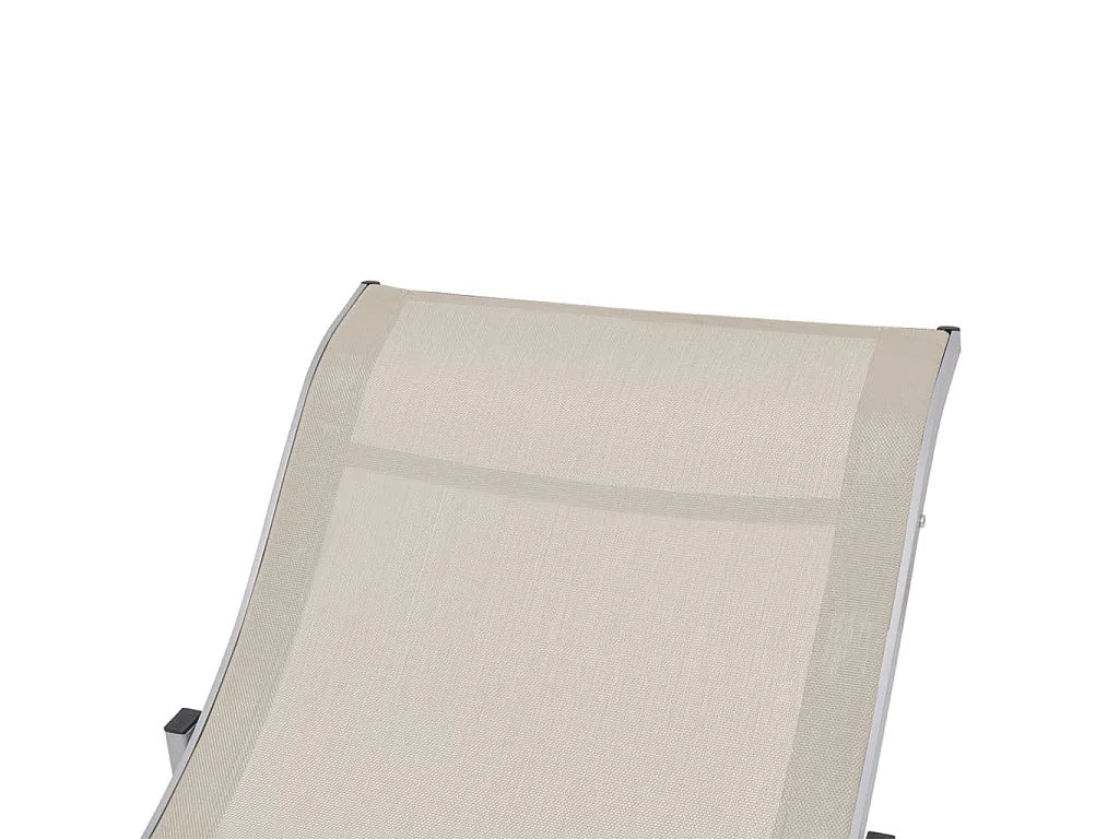 Chaises longues pliables lot de 2 Crème Textilène