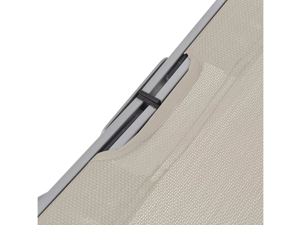 Chaises longues pliables lot de 2 Crème Textilène