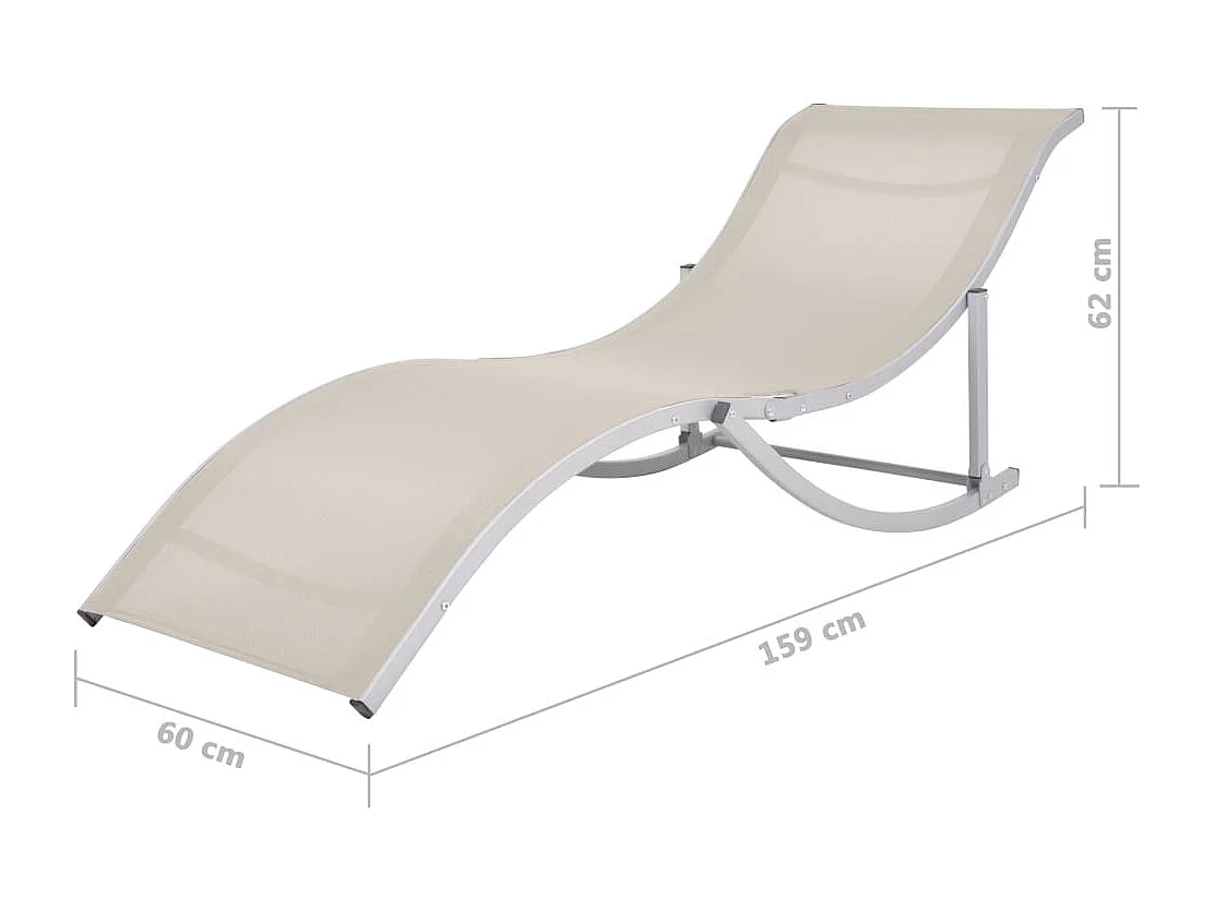 Chaises longues pliables lot de 2 Crème Textilène