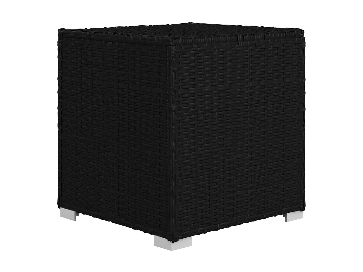 Sonnenliege mit Auflage und Teetisch Poly Rattan Cremeweiß