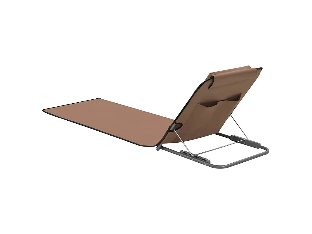 Klappbare Strandmatte 2 Stk. Stahl und Stoff Braun