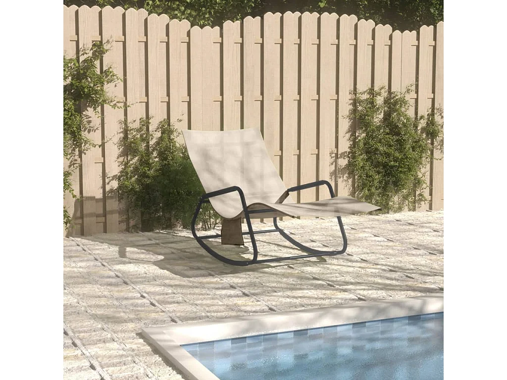 Sonnenliege Stahl und Textilene Creme