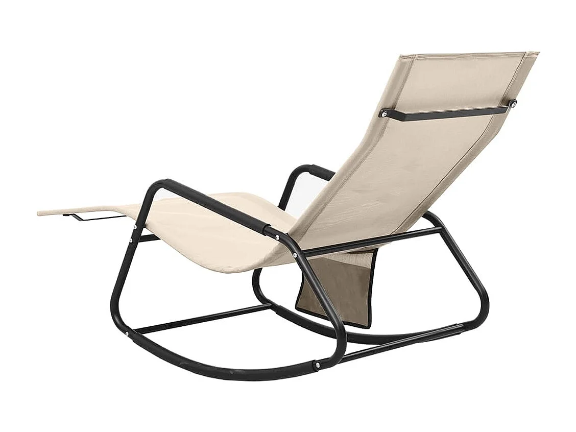 Sonnenliege Stahl und Textilene Creme