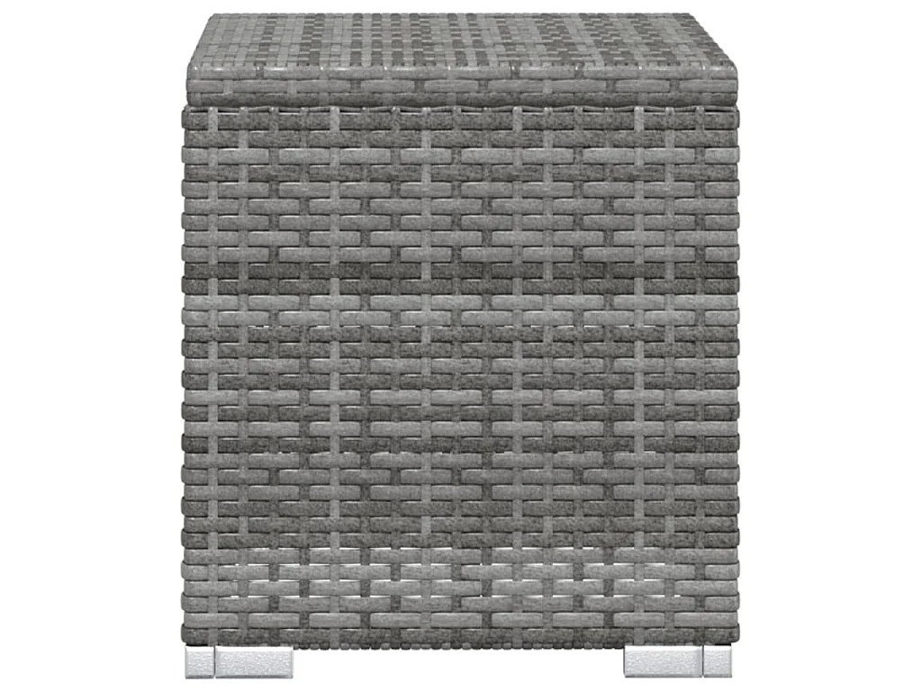 Sonnenliege mit Auflage und Teetisch Poly Rattan Grau