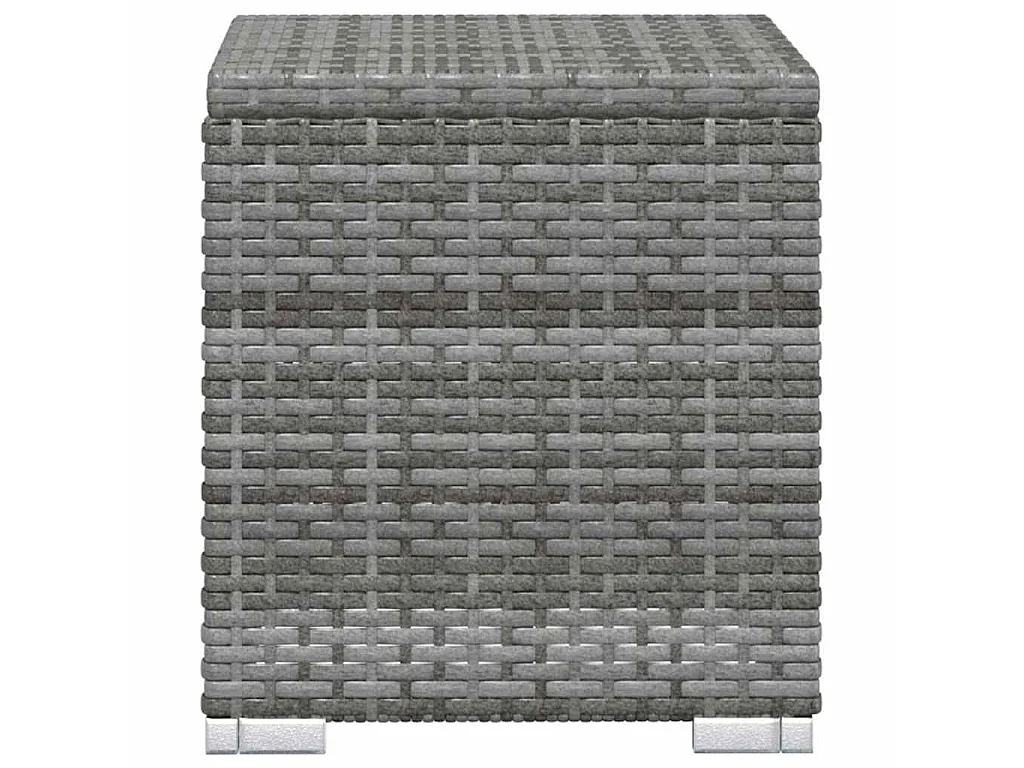 Lettino Prendisole con Cuscino e Tavolino in Polyrattan Grigio