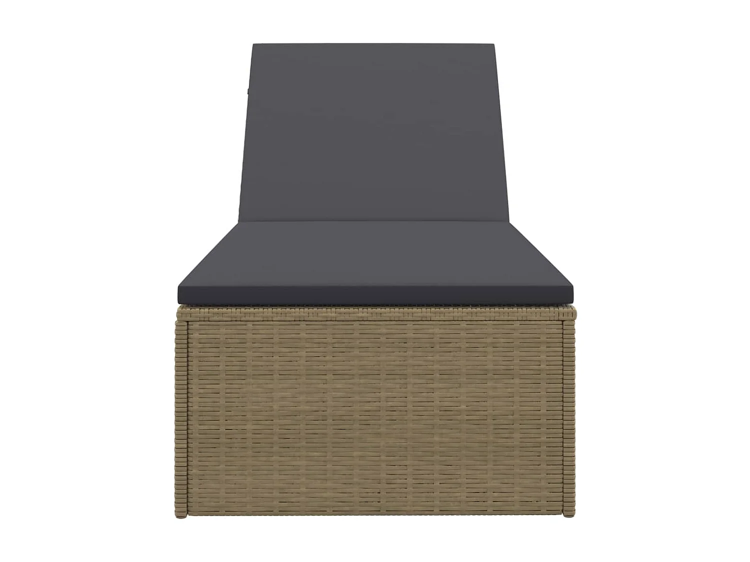 Chaise longue Résine tressée Marron et gris foncé