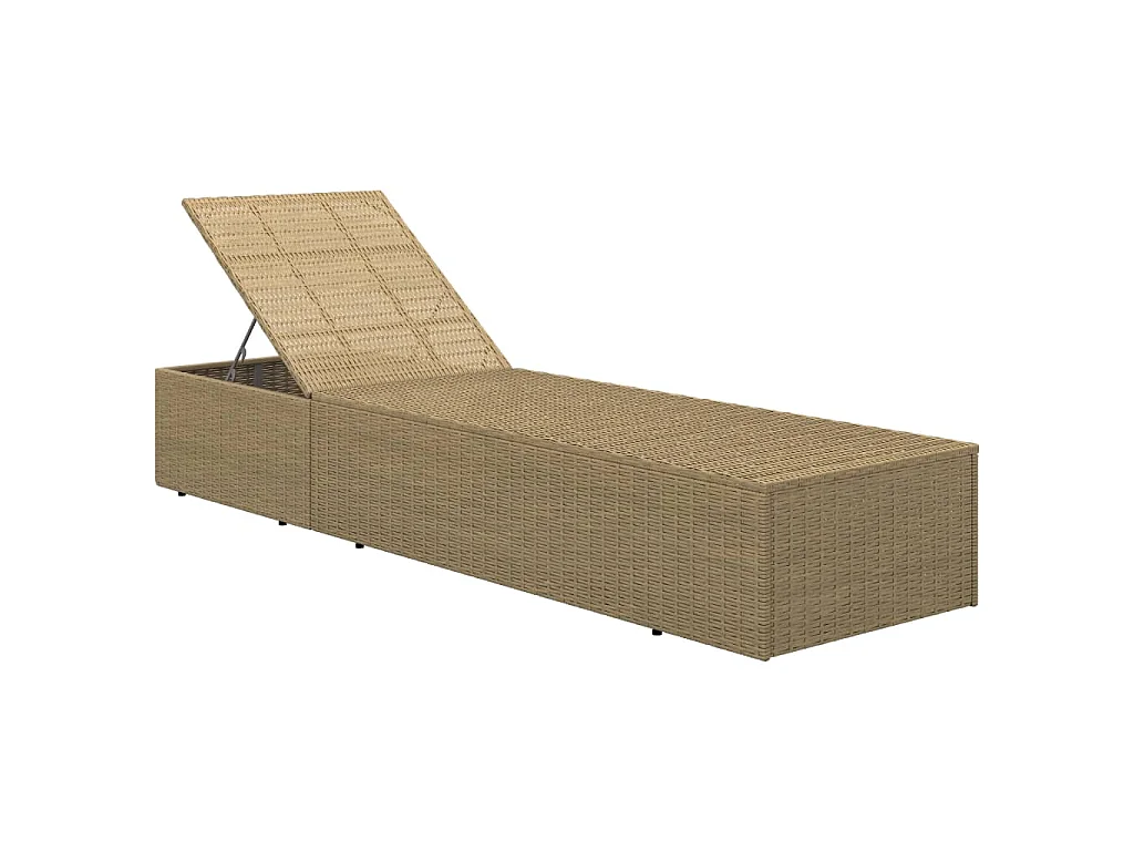 Ligbed poly rattan bruin en donkergrijs