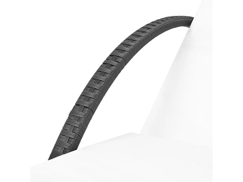 Chaise longue avec coussin Résine tressée Noir