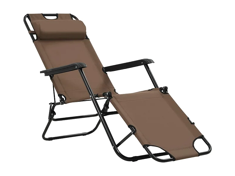 Klappbare Sonnenliegen 2 Stk. mit Fußablage Braun