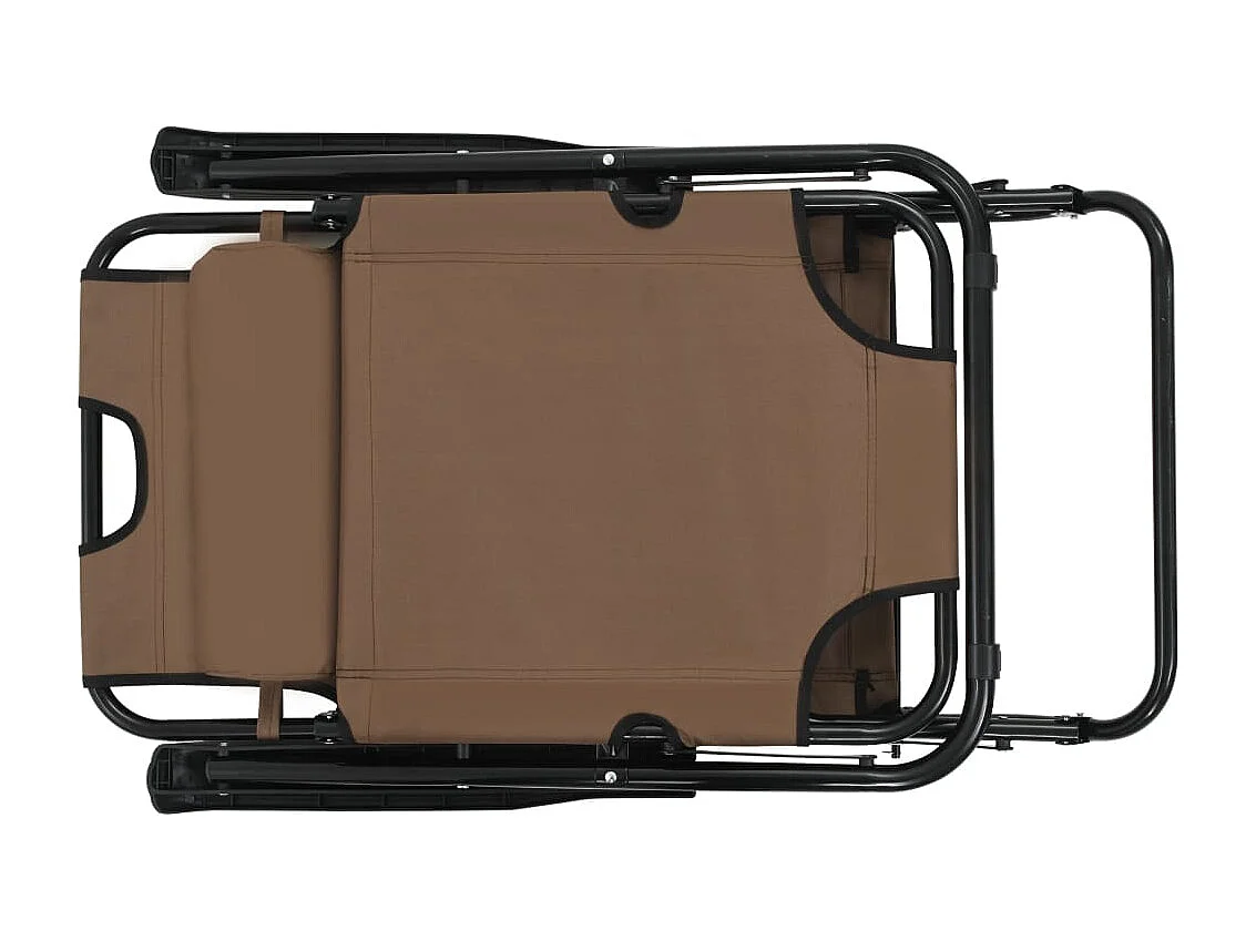 Chaises longues pliables 2 pcs avec repose-pied Acier Marron