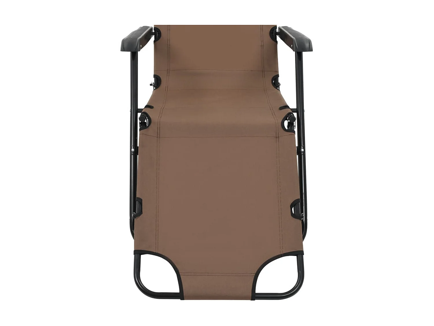 Chaises longues pliables 2 pcs avec repose-pied Acier Marron