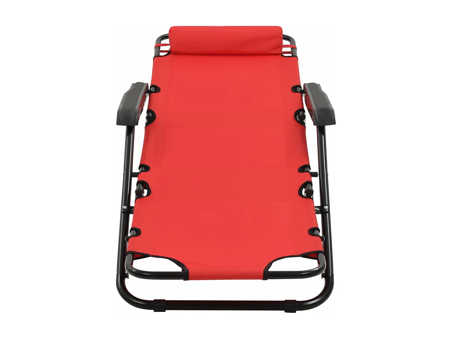Chaises longues pliables 2 pcs avec repose-pied Acier Rouge