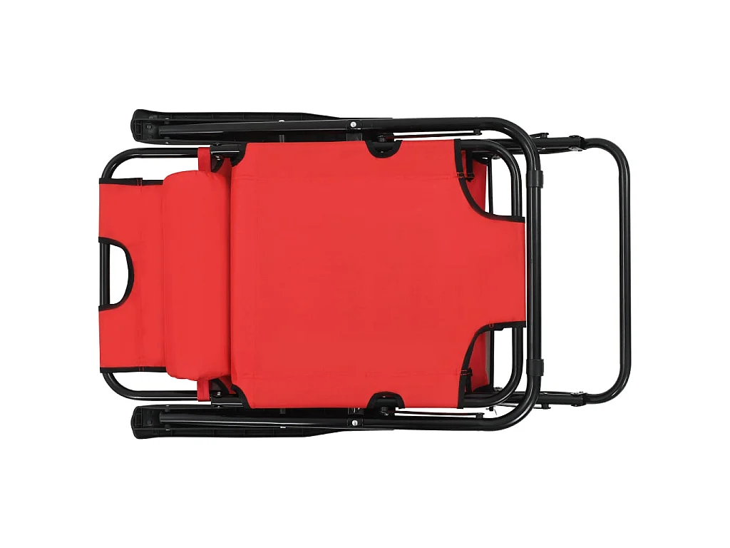 Espreguiçadeiras dobráveis c/ apoio de pés 2 pcs aço vermelho