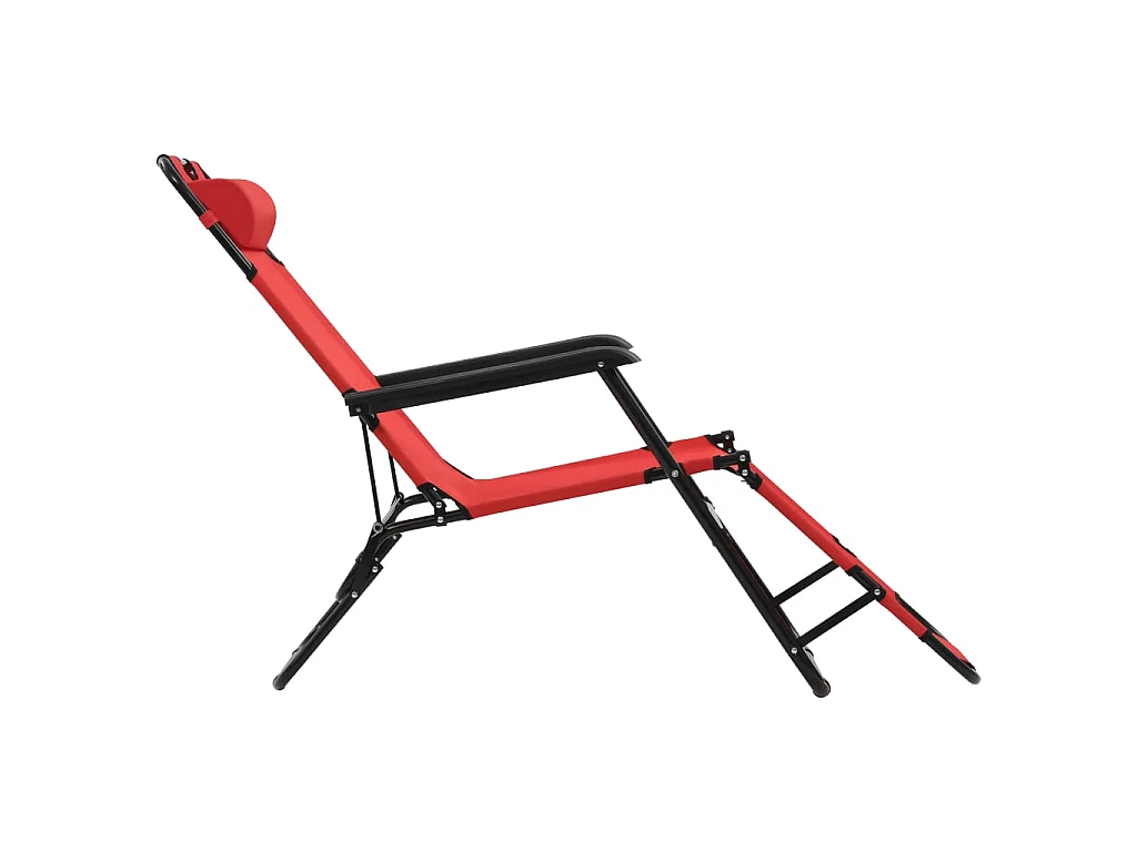 Espreguiçadeiras dobráveis c/ apoio de pés 2 pcs aço vermelho