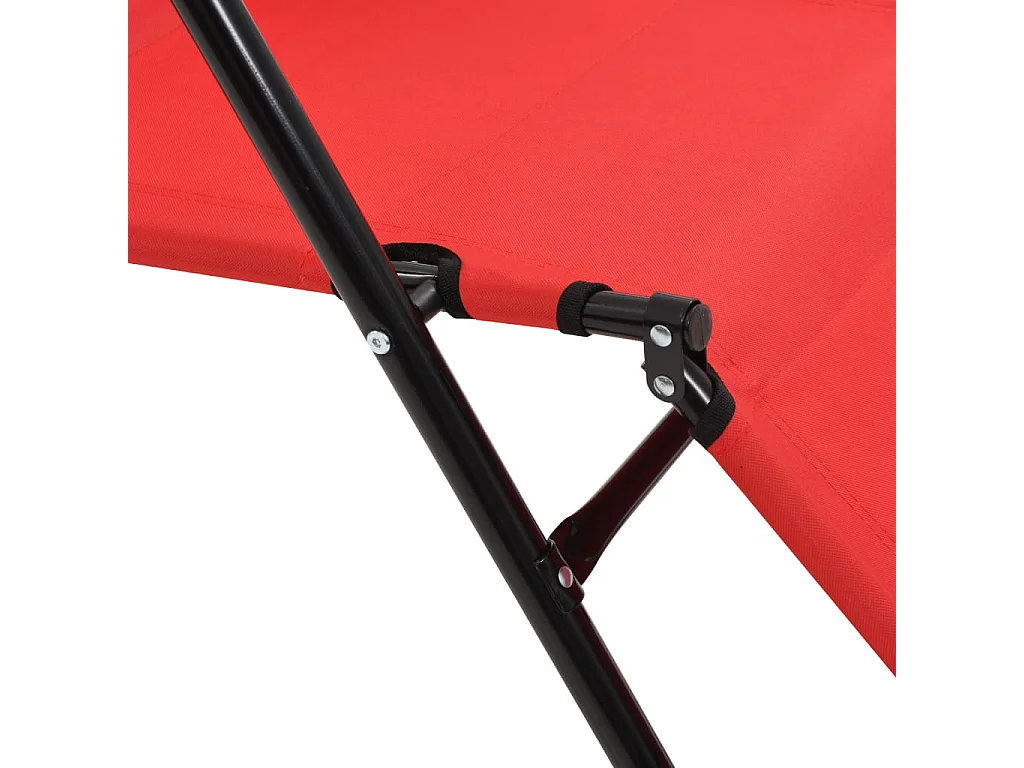 Espreguiçadeiras dobráveis c/ apoio de pés 2 pcs aço vermelho
