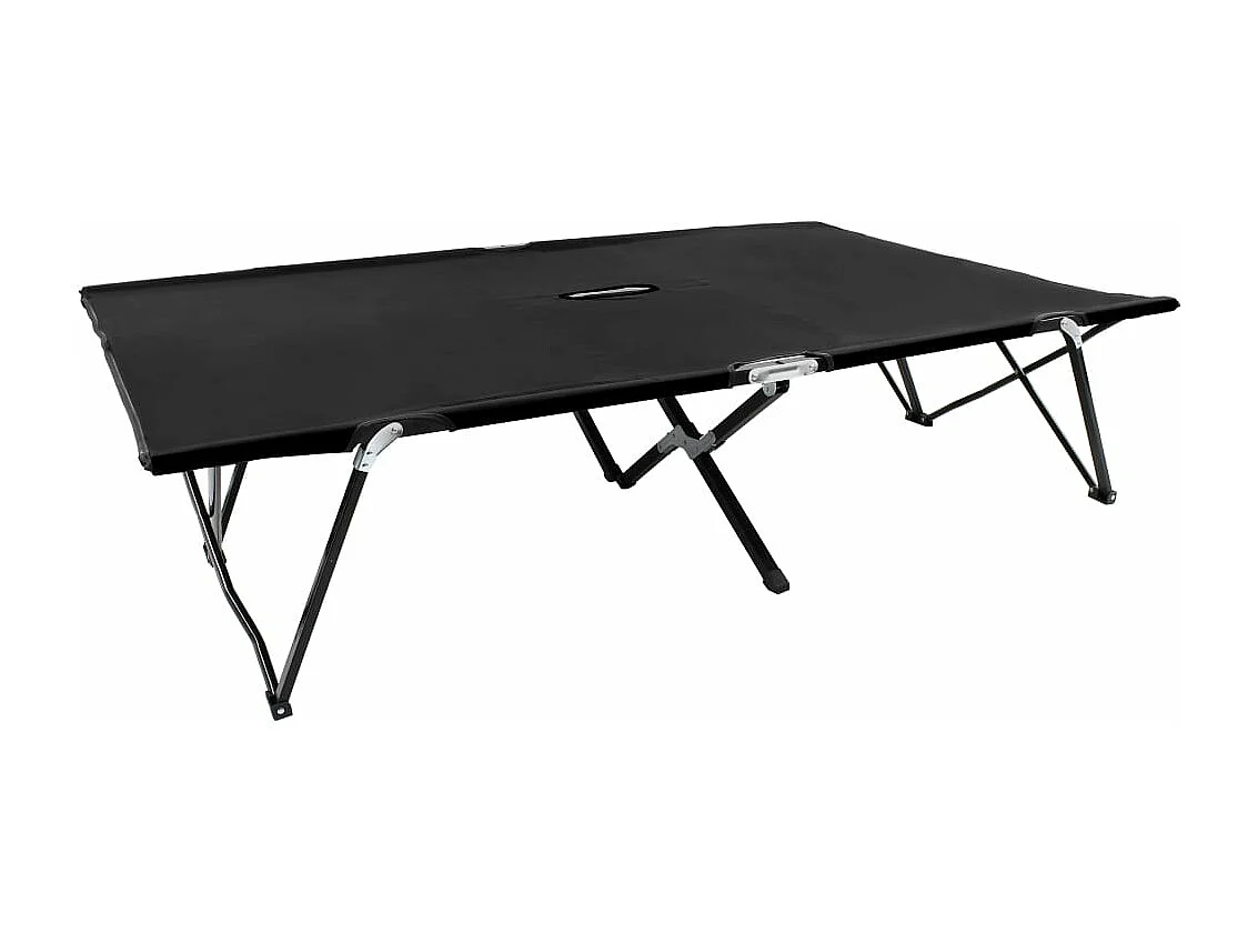 Chaise longue pliable 2 places noir Acier