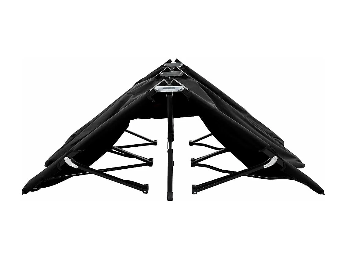 Chaise longue pliable 2 places noir Acier