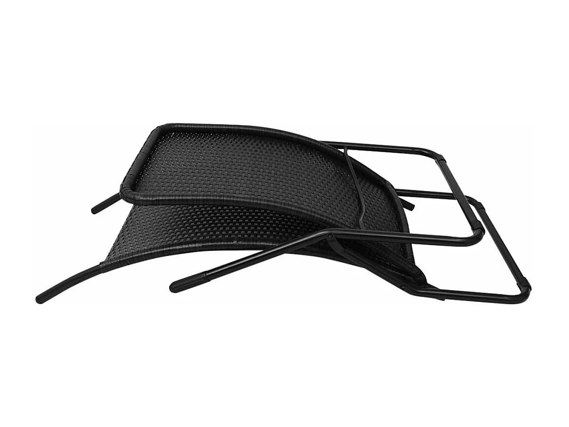 Sonnenliege Klappbar Poly Rattan Schwarz