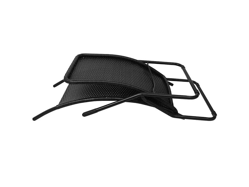 Sonnenliege Klappbar Poly Rattan Schwarz