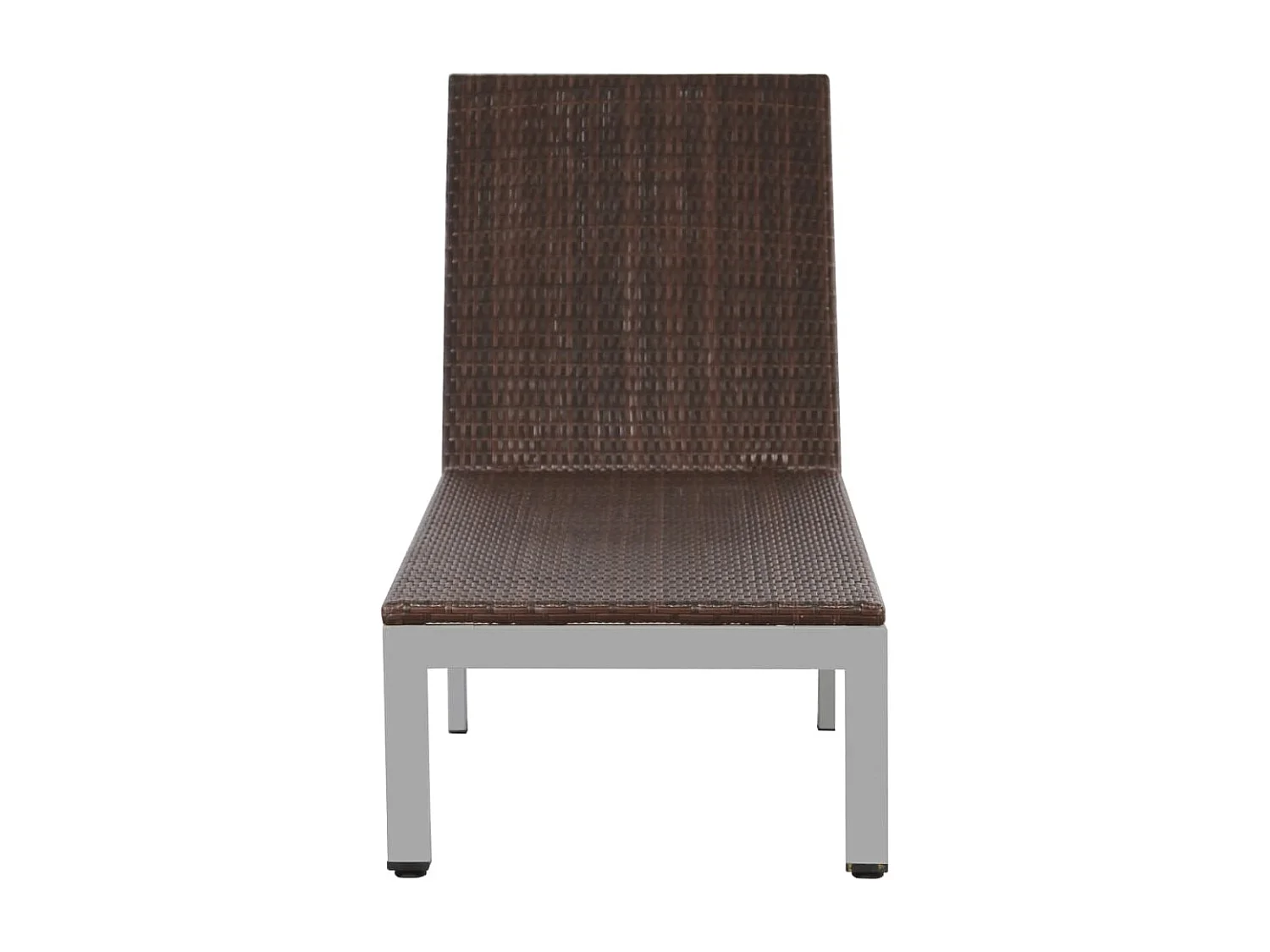 Chaise longue avec roues Résine tressée Marron