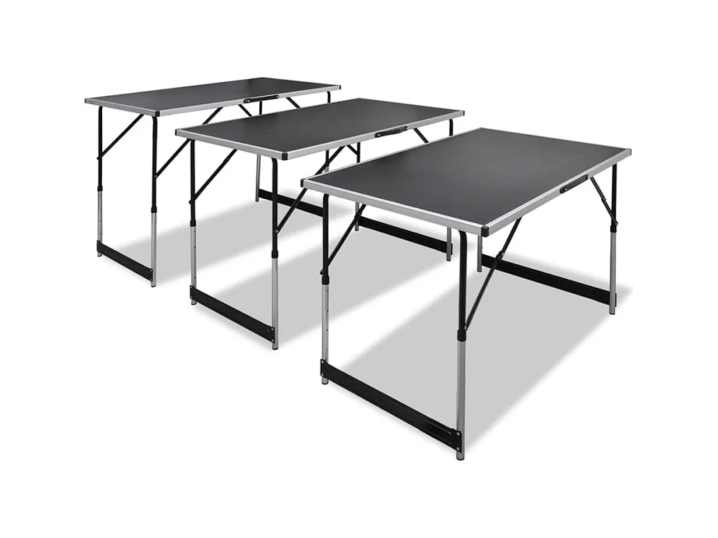 Table à coller 3 pcs pliable Hauteur réglable