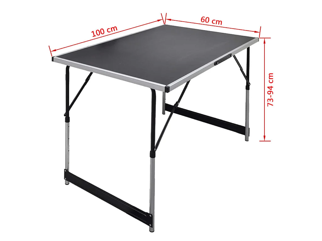 Tavolo da Lavoro Set 3 pz Pieghevole Altezza Regolabile