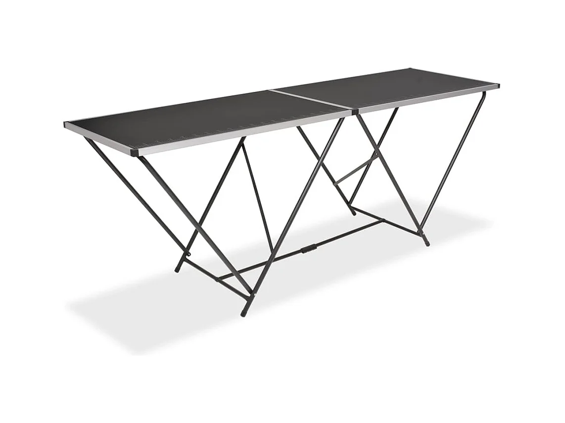 Table pliable de collage MDF et aluminium 200 x 60 x 78 cm