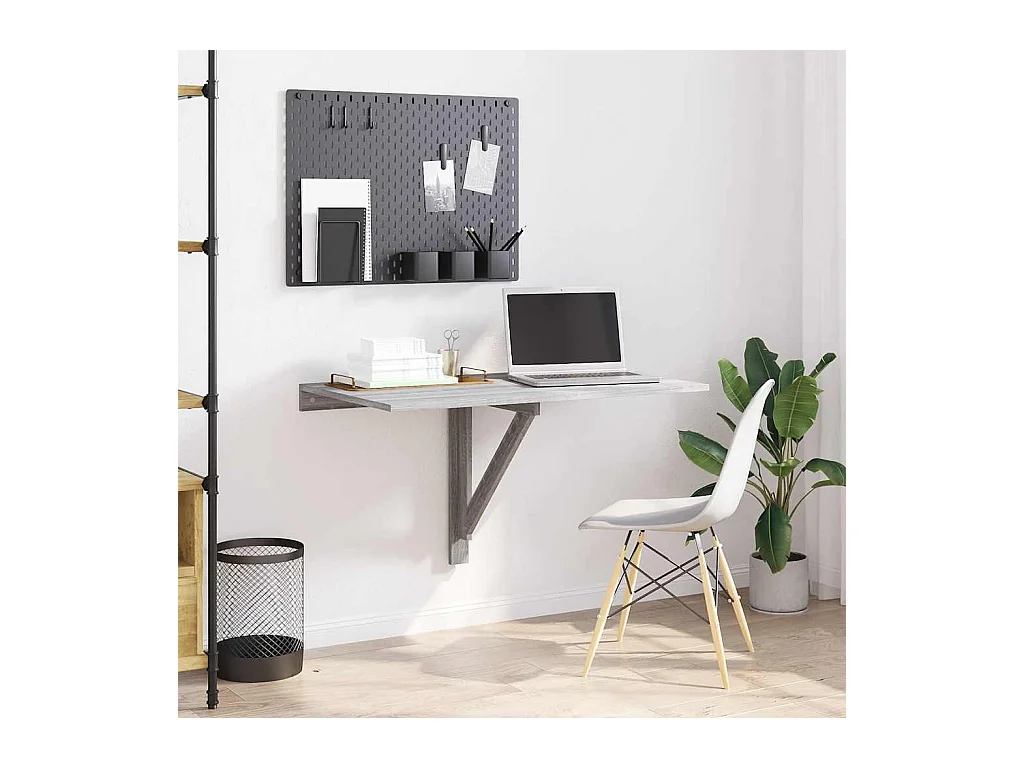 Table murale pliable Sonoma gris 100x60x56 cm Bois d'ingénierie