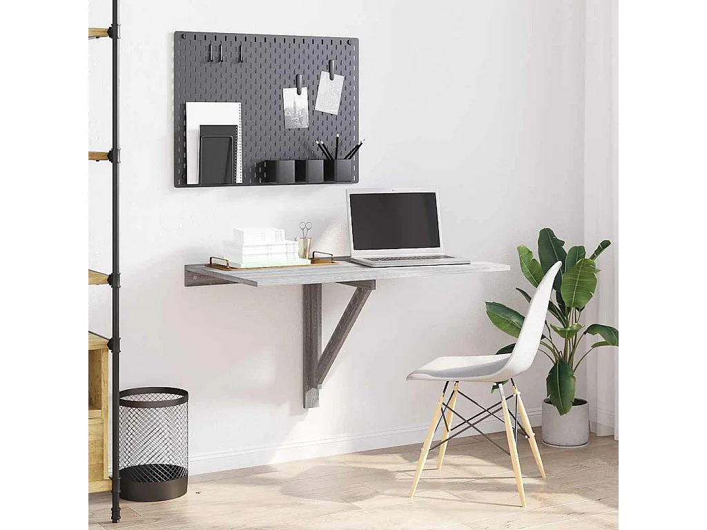 Table murale pliable Sonoma gris 100x60x56 cm Bois d'ingénierie