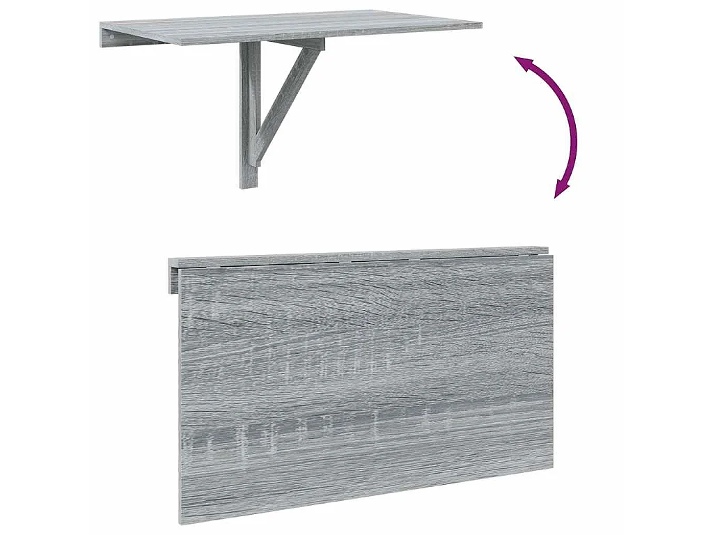 Table murale pliable Sonoma gris 100x60x56 cm Bois d'ingénierie
