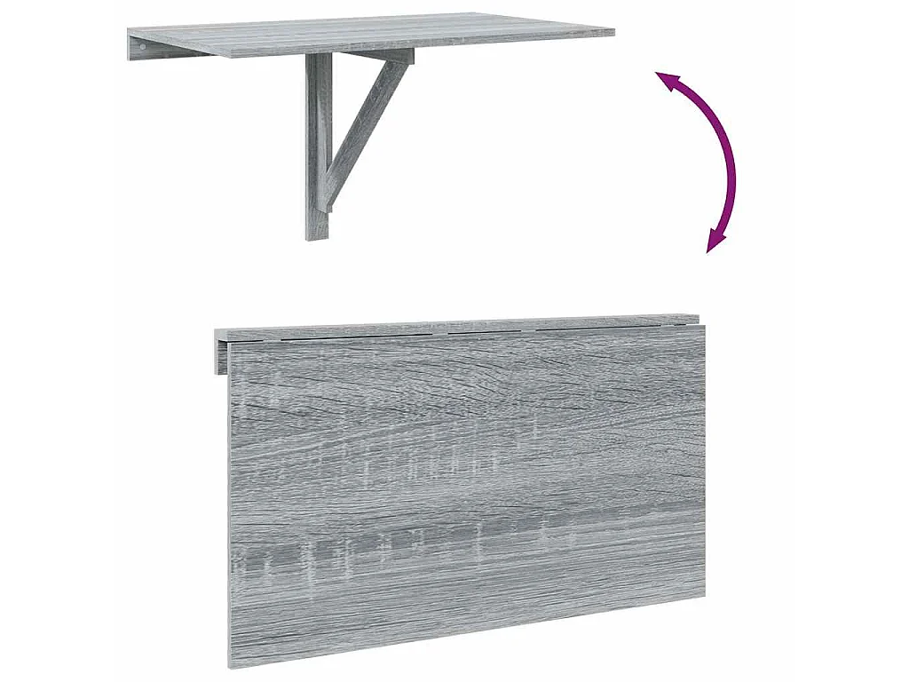 Mesa de parede dobrável derivados de madeira cinzento sonoma