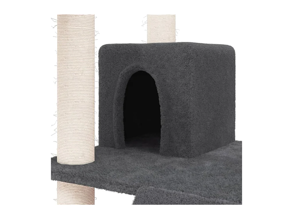 Árvore p/ gatos c/ postes arranhadores sisal 83 cm cinza-escuro