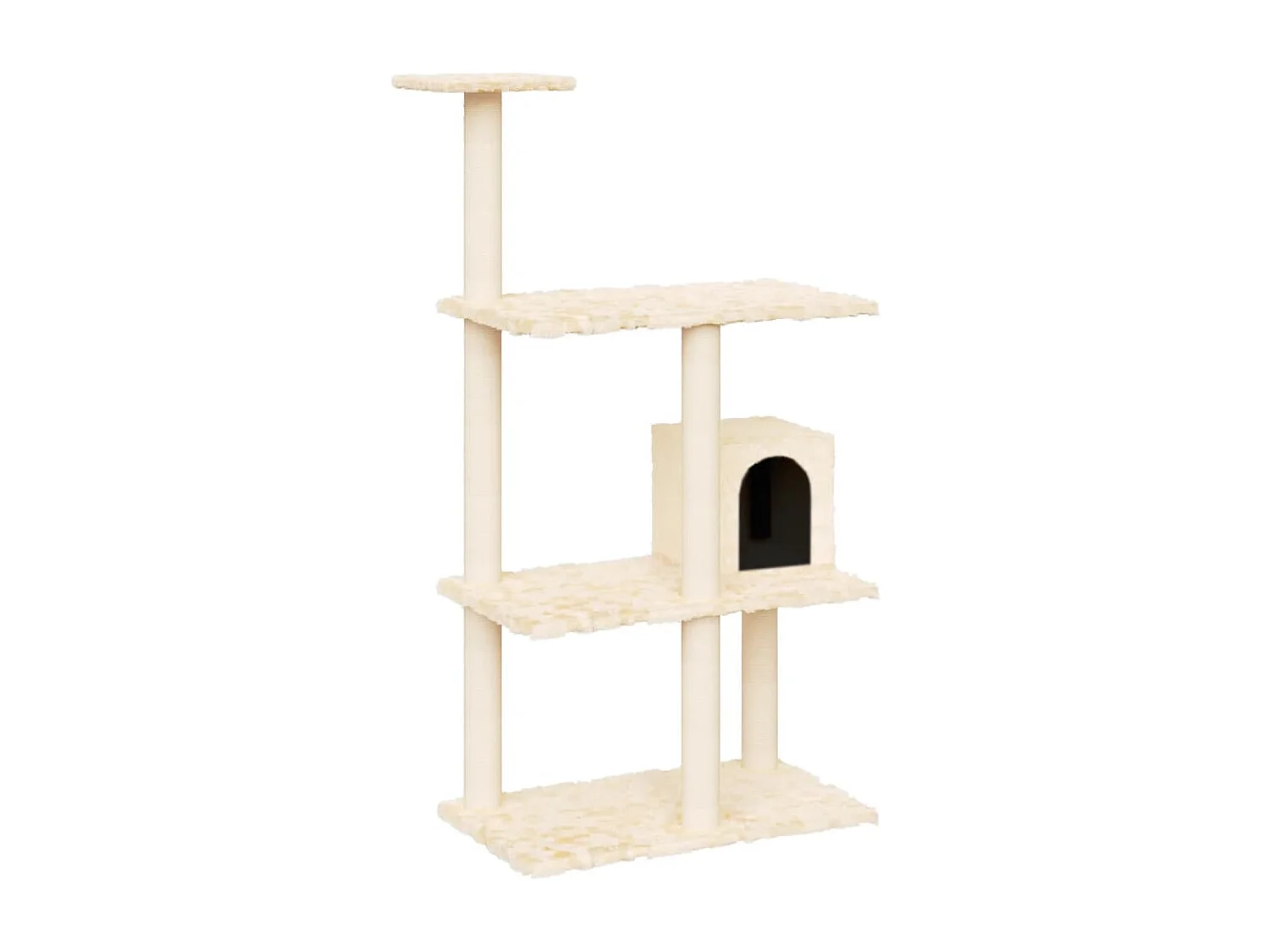 Arbre à chat avec griffoirs en sisal Crème 119 cm