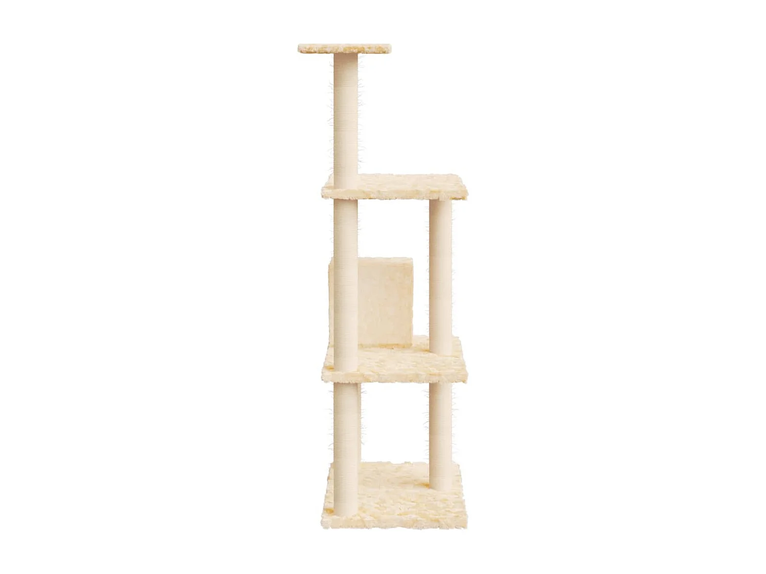 Árvore para gatos c/ postes arranhadores sisal 119 cm cor creme