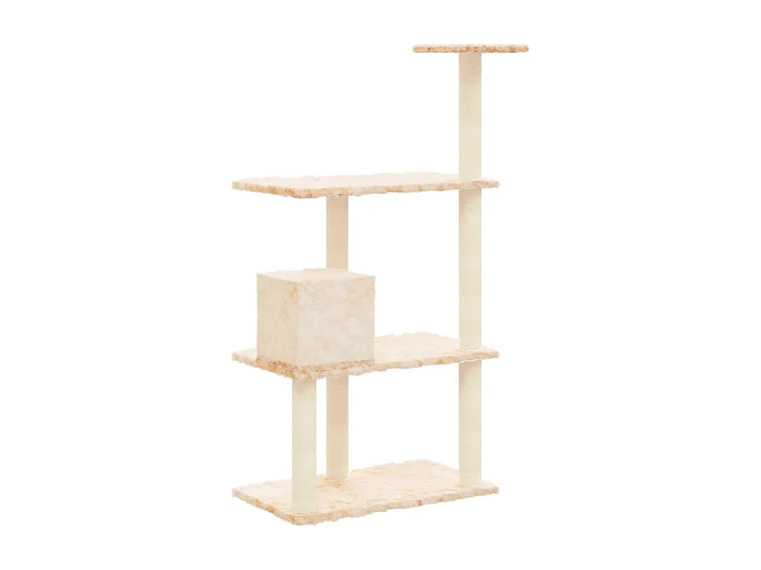 Árvore para gatos c/ postes arranhadores sisal 119 cm cor creme