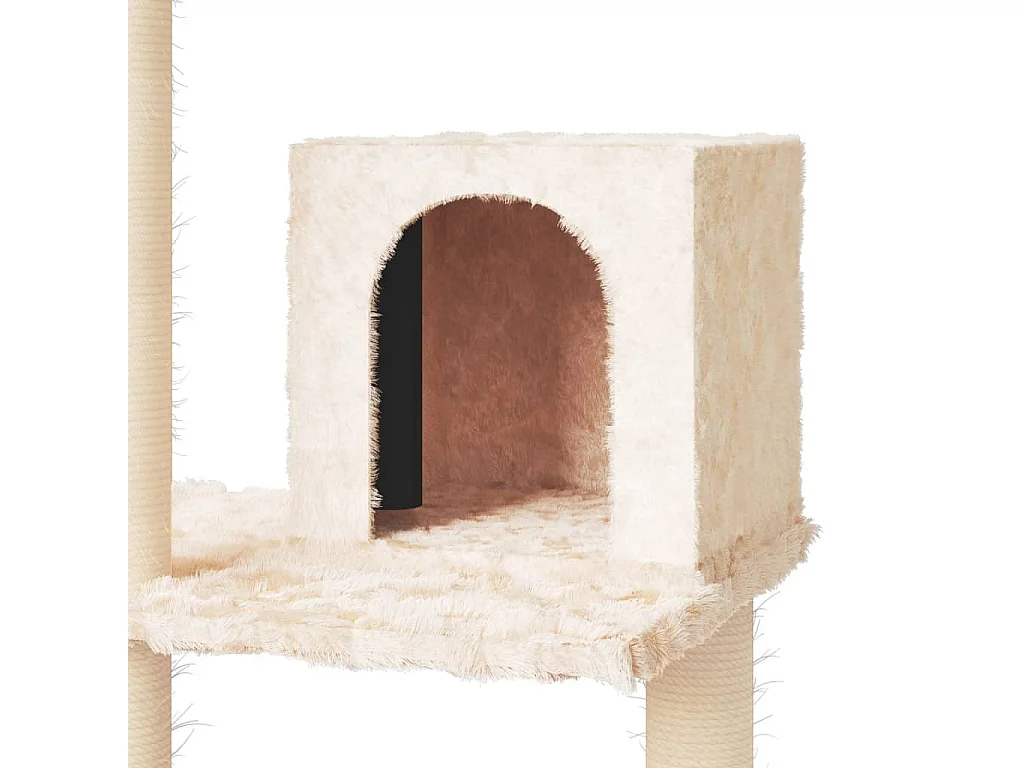 Árvore para gatos c/ postes arranhadores sisal 119 cm cor creme