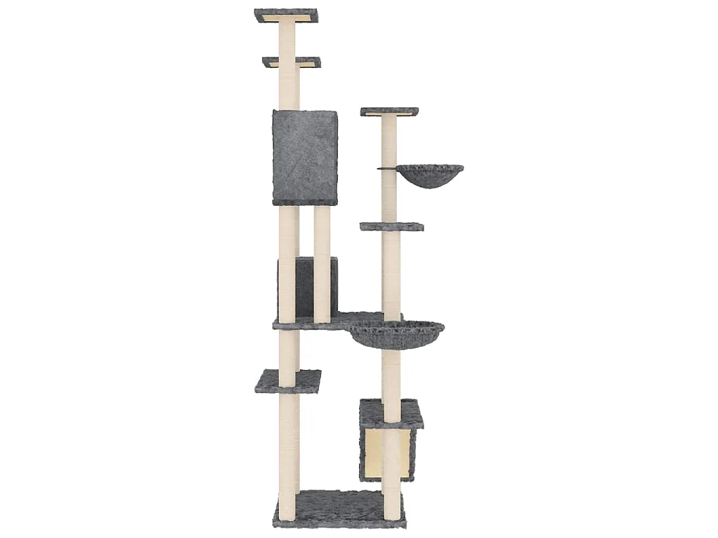 Kattenmeubel met sisal krabpalen 191 cm donkergrijs