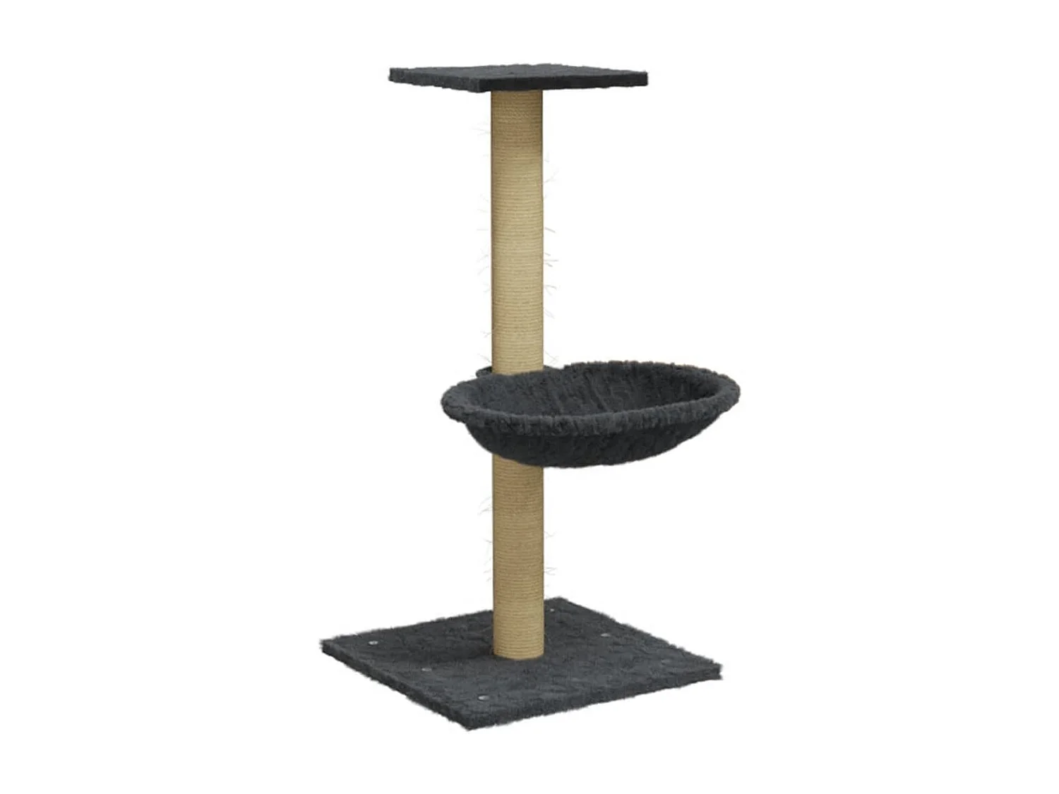 Árvore p/ gatos c/ poste arranhador sisal 74 cm cinzento-escuro