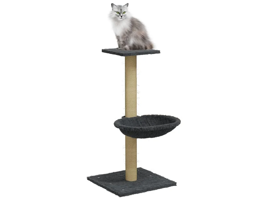 Kratzbaum mit Sisal-Kratzsäule Dunkelgrau 74 cm