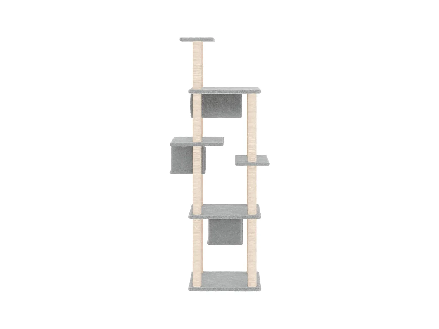 Árvore p/ gatos c/ postes arranhadores sisal 169 cm cinza-claro