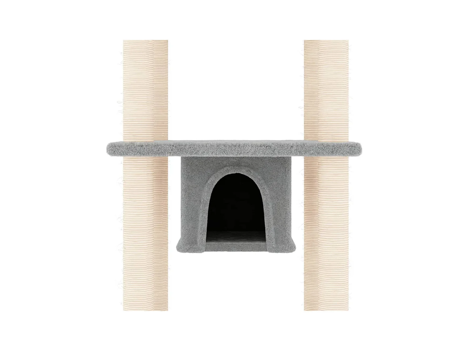 Árvore p/ gatos c/ postes arranhadores sisal 169 cm cinza-claro
