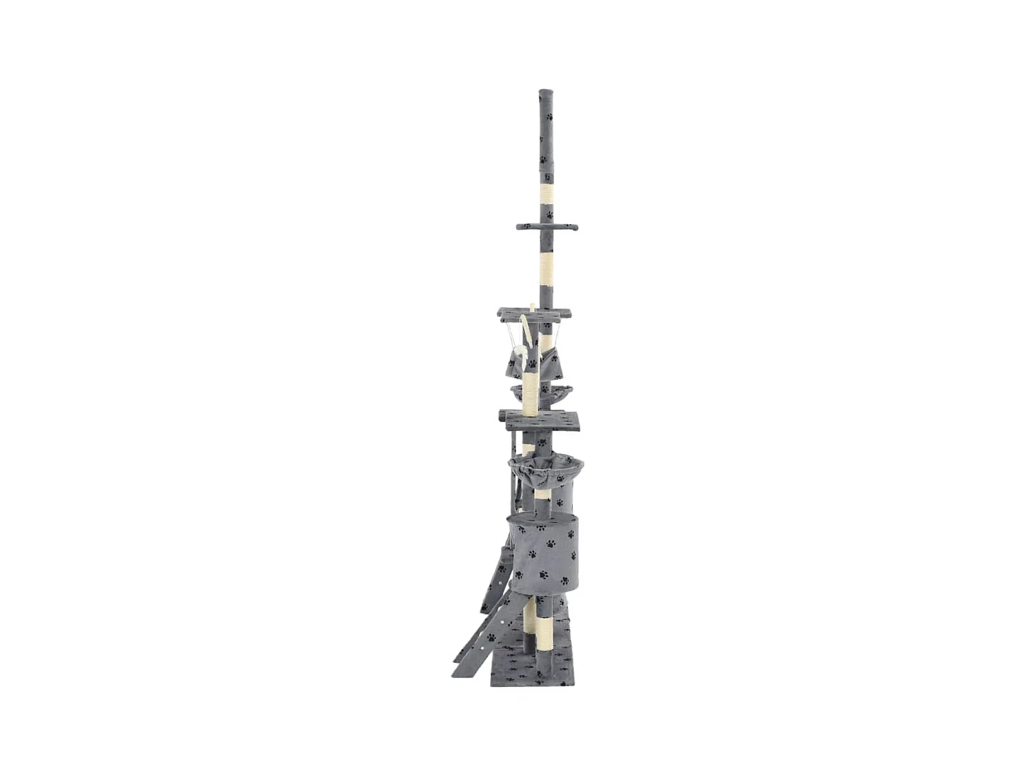 Árvore para gatos c/ postes arranhadores sisal 230-250 cm cinza