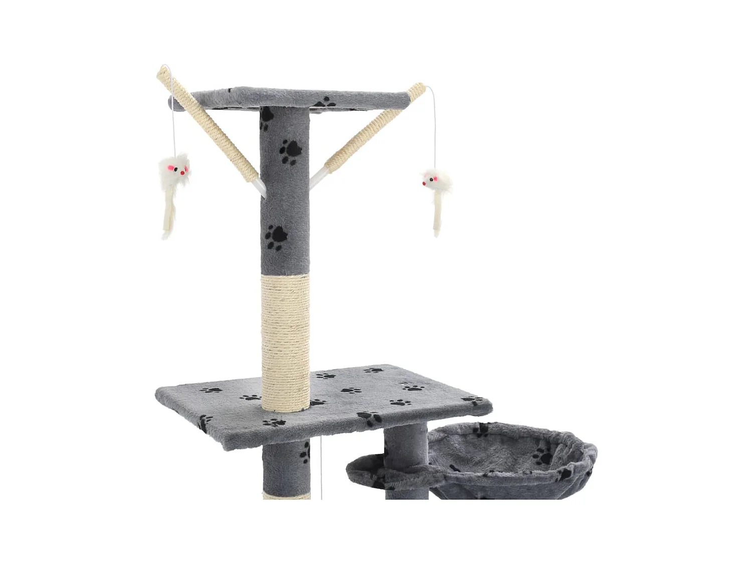 Árvore para gatos c/ postes arranhadores sisal 230-250 cm cinza