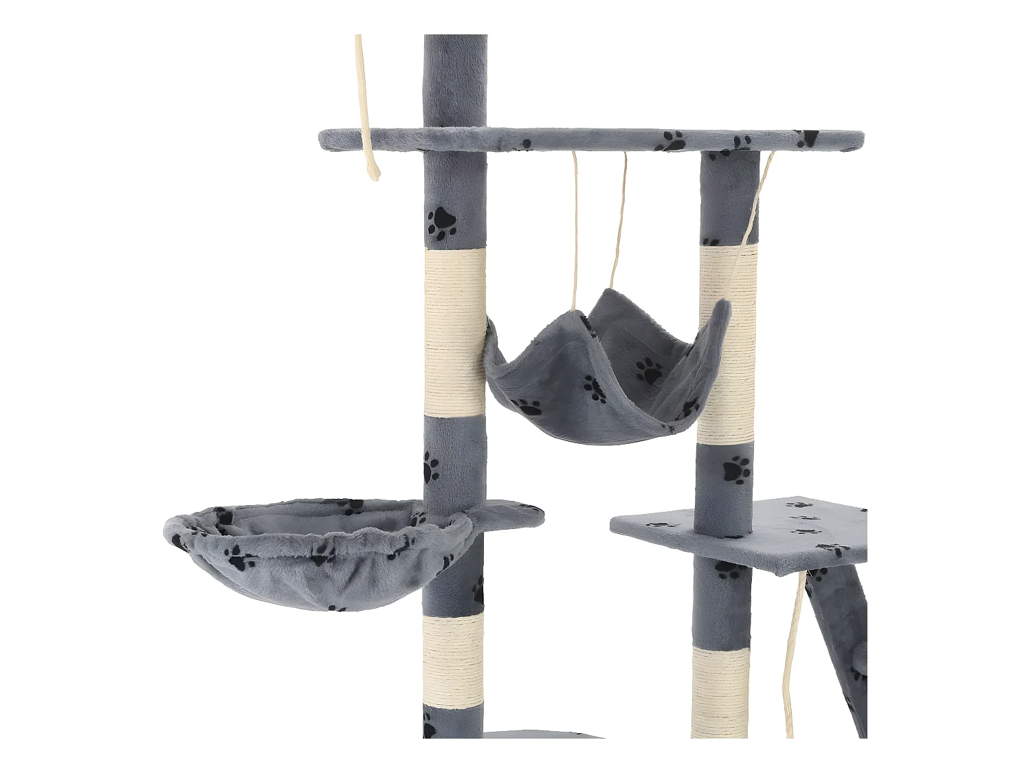 Árvore para gatos c/ postes arranhadores sisal 230-250 cm cinza