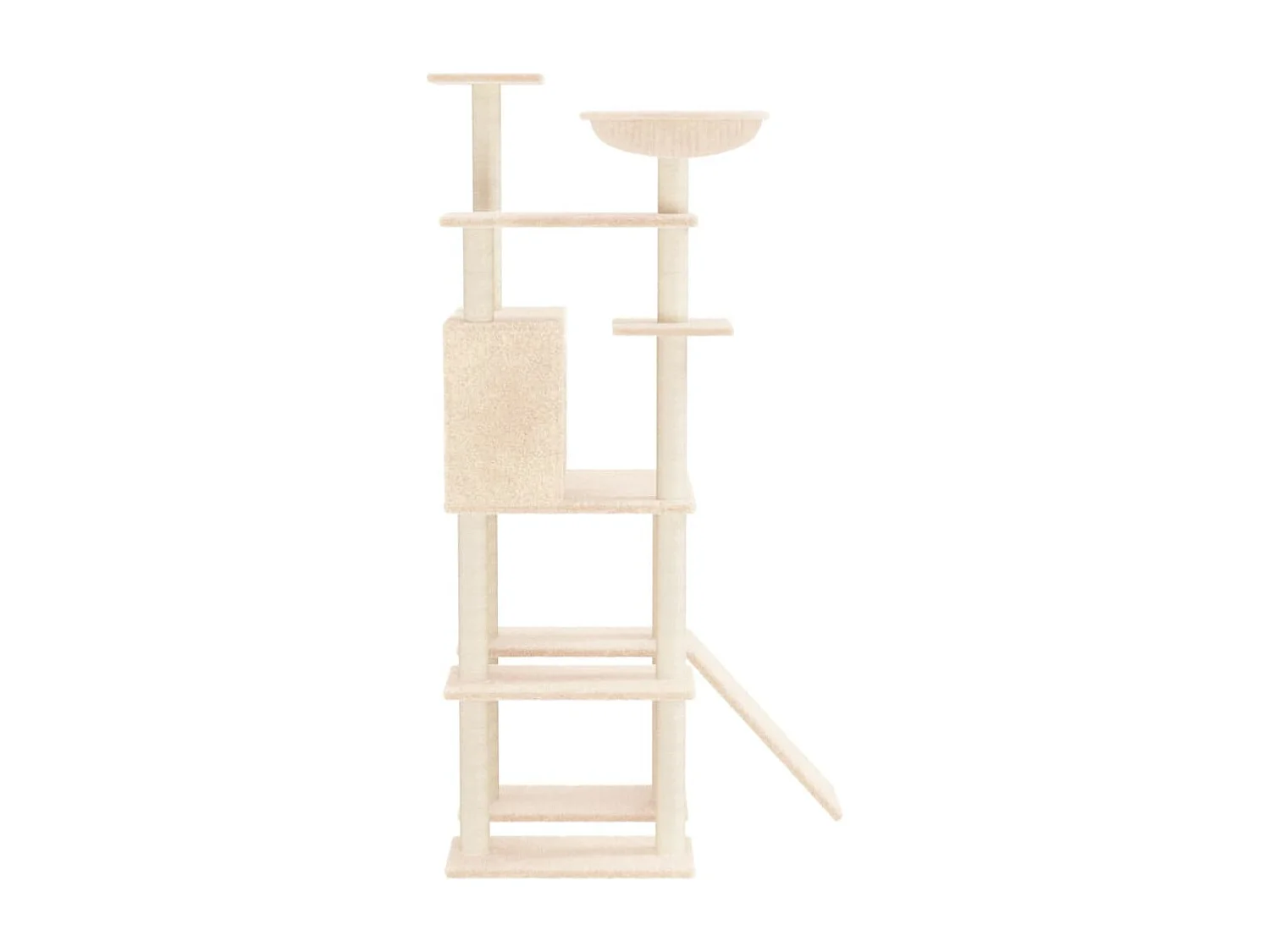 Arbre à chat avec griffoirs en sisal Crème 166 cm