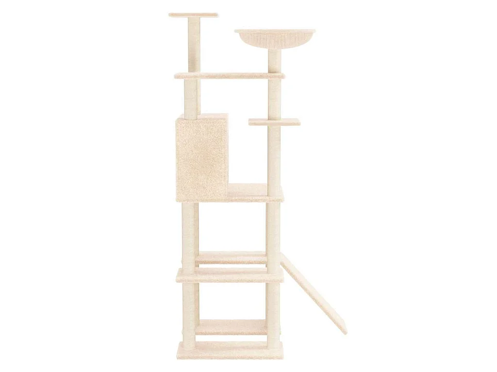 Árvore para gatos c/ postes arranhadores sisal 166 cm cor creme