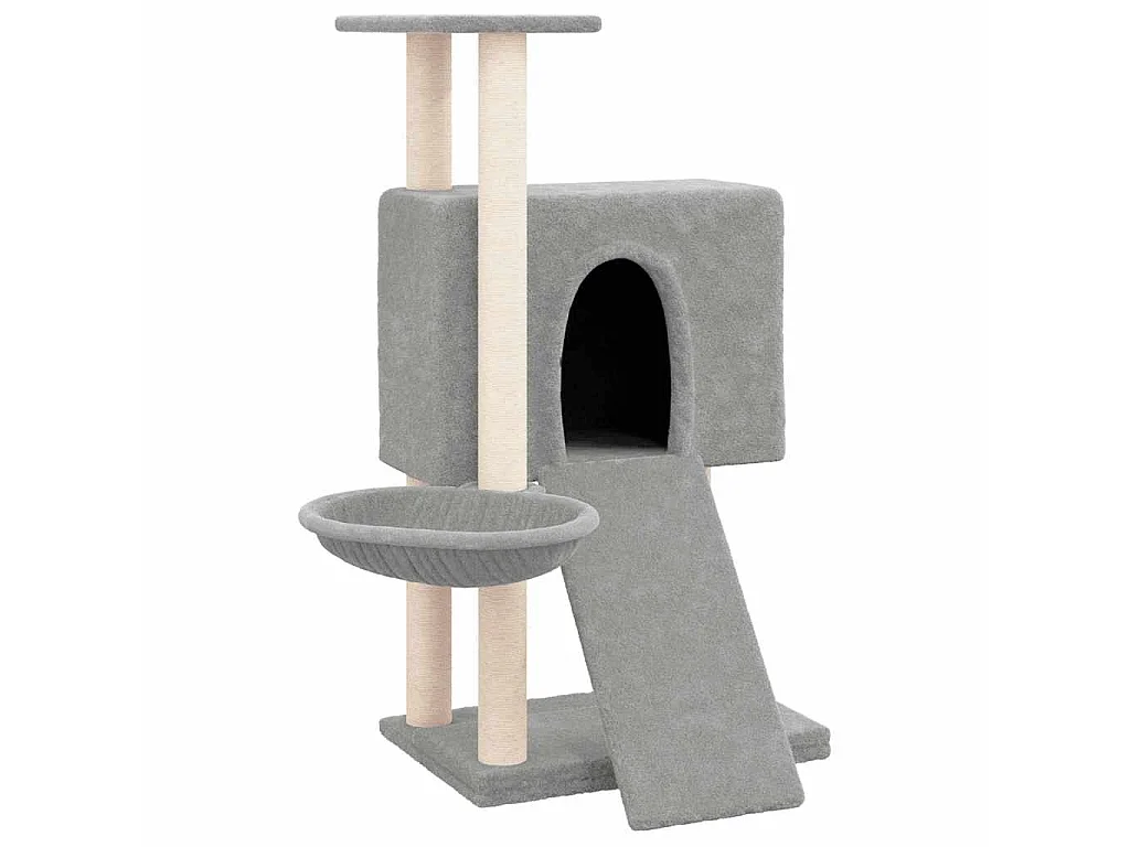 Arbre à chat avec griffoirs en sisal Gris clair 96 cm