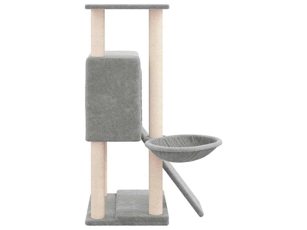 Arbre à chat avec griffoirs en sisal Gris clair 96 cm